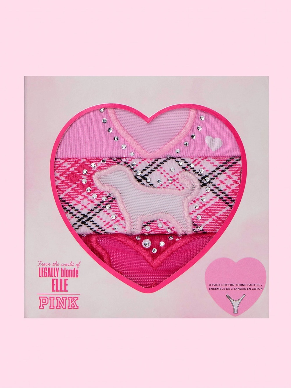 🆕🎀 Elle x PINK Victoria’s Secret Limited Edition Panty 3 Pack Small NWT